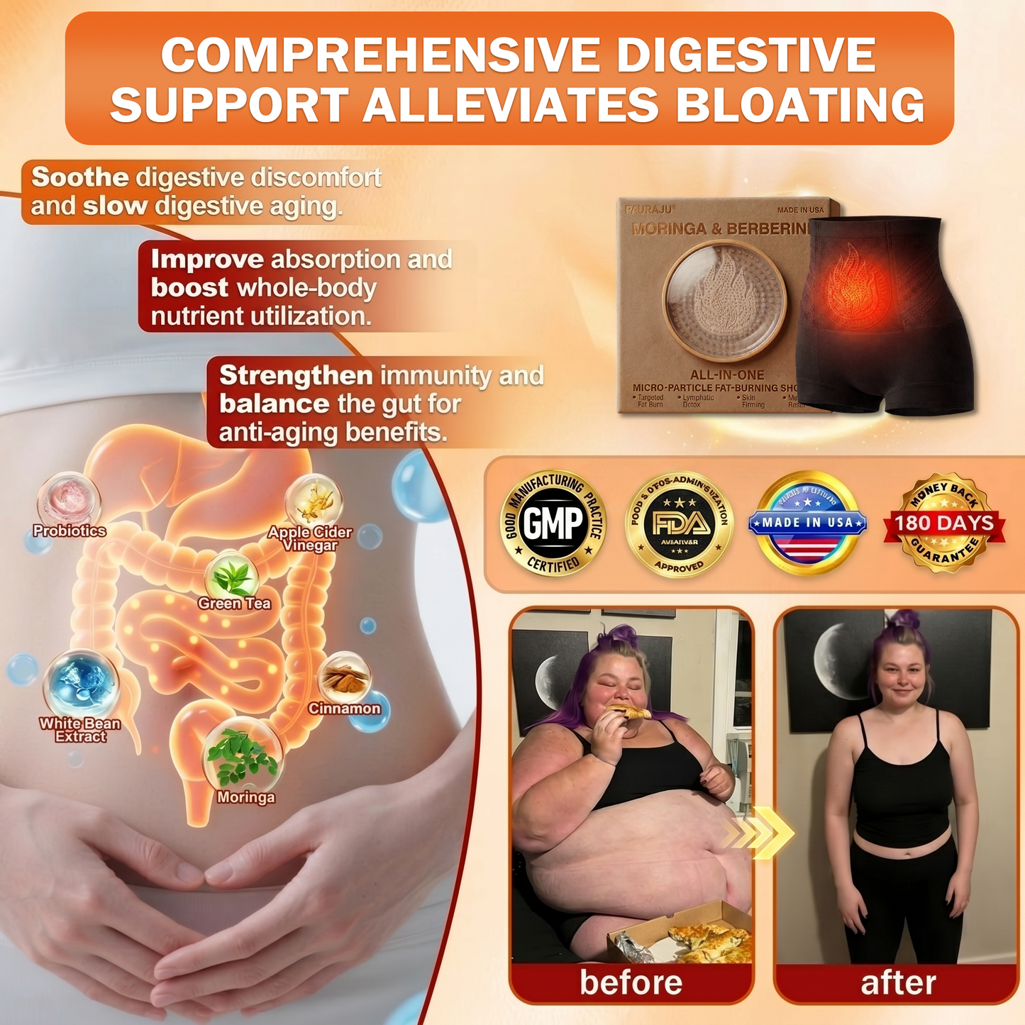 PAURAJU®🌵💖 30-Min All-in-One Micro-Particle Fat-Burning Shorts✅Ignites deep microcirculation to melt fat, flush toxins, and reverse metabolic aging.