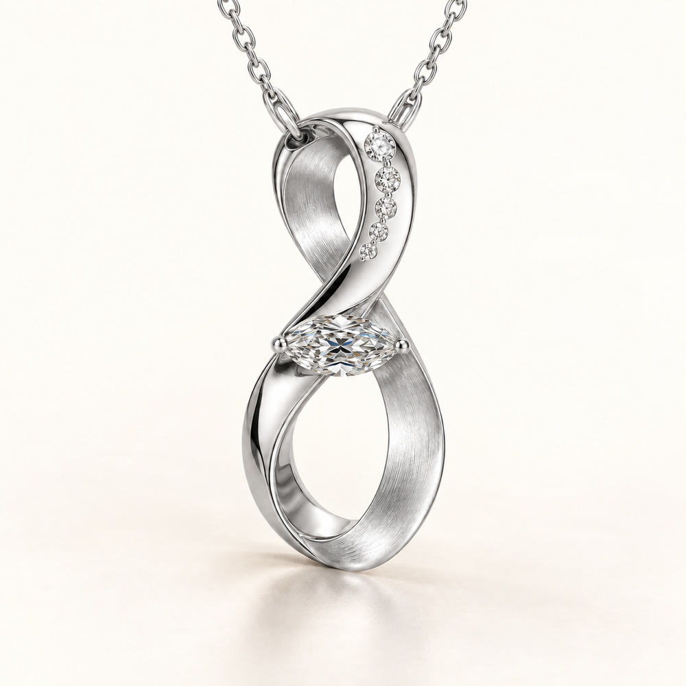 Ophda®  Elaris Infinity Marquise Moissanite Pendant Necklace