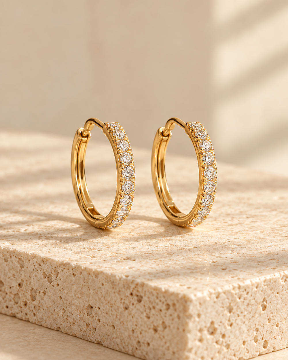 Ophda® Solenne Pavé Moissanite Hoop Earrings