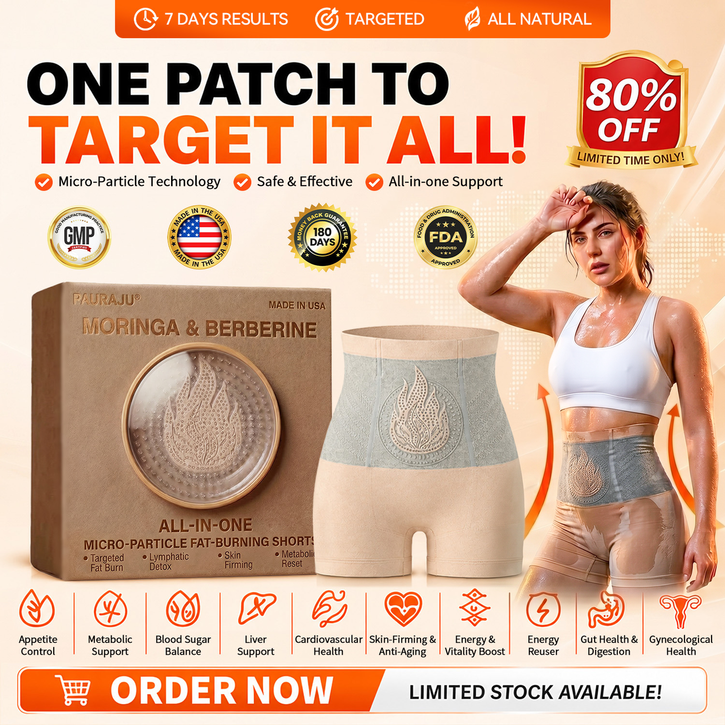 PAURAJU®🌵💖 30-Min All-in-One Micro-Particle Fat-Burning Shorts✅Ignites deep microcirculation to melt fat, flush toxins, and reverse metabolic aging.